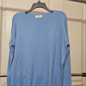 Zenana Women's Blue V-Neck Sweater